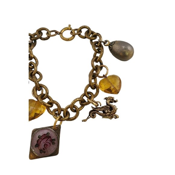 Vintage Mixed Media Charm Bracelet (A5772) - Picture 4 of 5